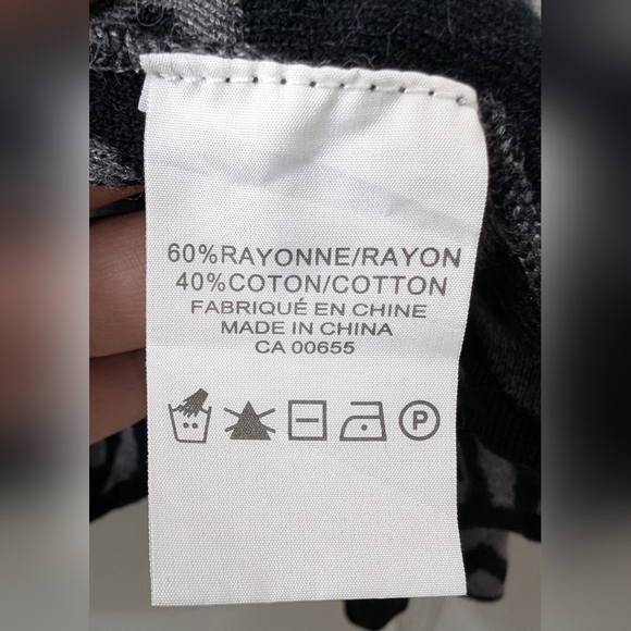 Addition Elle Black and Gray Animal Print Shawl - Picture 4 of 4